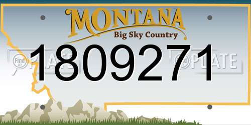1809271 Montana License Plate