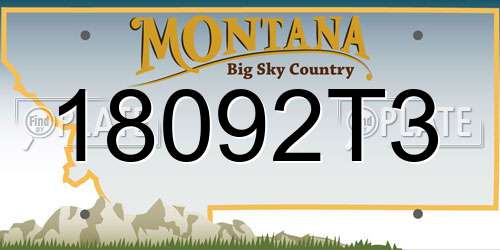 18092T3 Montana License Plate