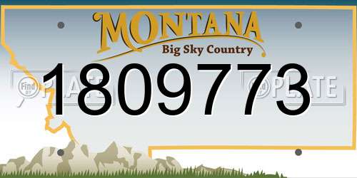 1809773 Montana License Plate