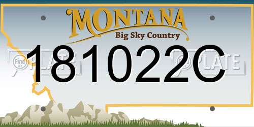 181022C Montana License Plate