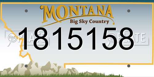 1815158 Montana License Plate