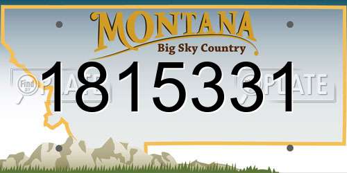1815331 Montana License Plate