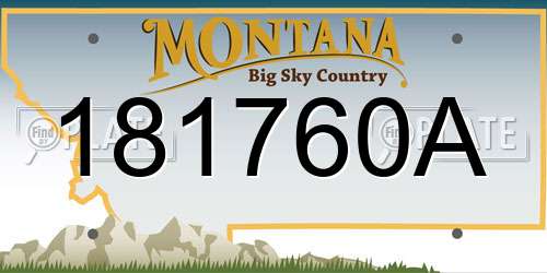 181760A Montana License Plate