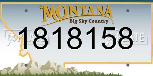1818158 Montana License Plate