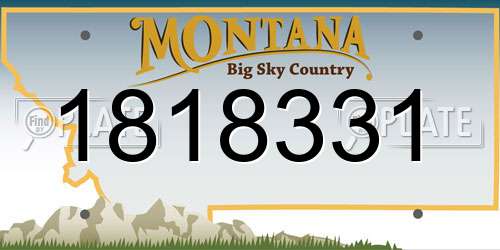 1818331 Montana License Plate