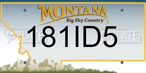 181ID5 Montana License Plate