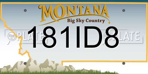 181ID8 Montana License Plate