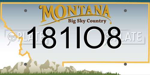 181IO8 Montana License Plate