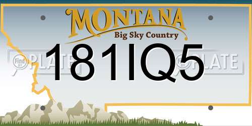 181IQ5 Montana License Plate
