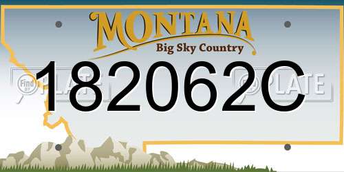 182062C Montana License Plate