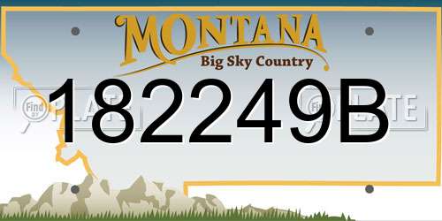 182249B Montana License Plate