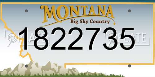1822735 Montana License Plate