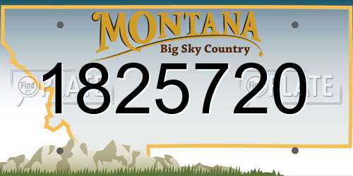 1825720 Montana License Plate