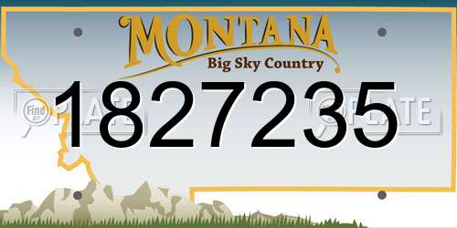 1827235 Montana License Plate