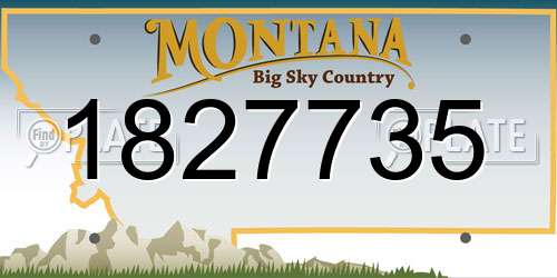 1827735 Montana License Plate