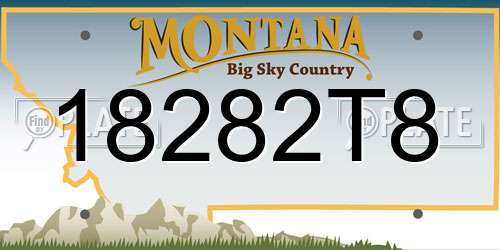 18282T8 Montana License Plate