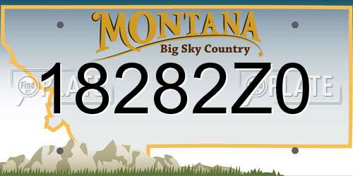 18282Z0 Montana License Plate