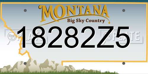 18282Z5 Montana License Plate