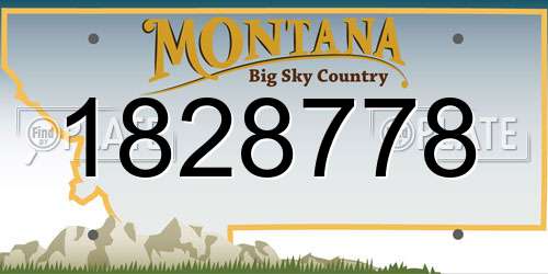1828778 Montana License Plate