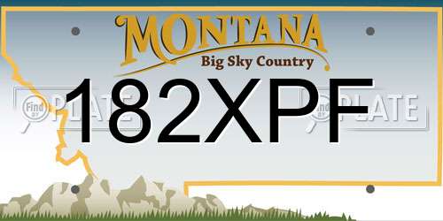 182XPF Montana License Plate