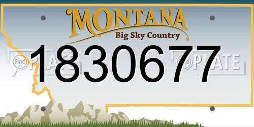 1830677 Montana License Plate