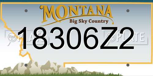 18306Z2 Montana License Plate
