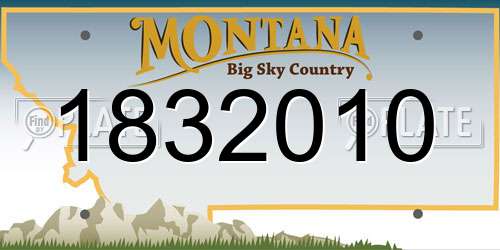 1832010 Montana License Plate