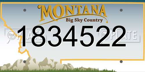 1834522 Montana License Plate