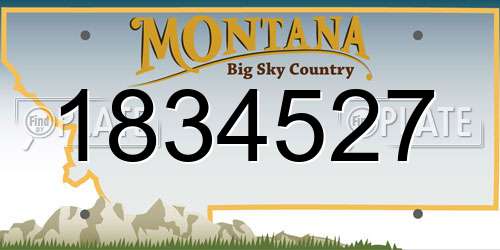 1834527 Montana License Plate