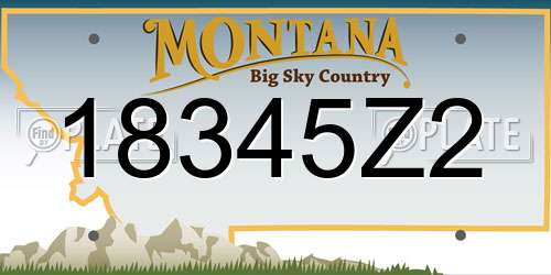 18345Z2 Montana License Plate
