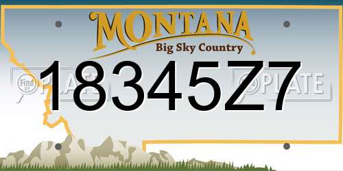 18345Z7 Montana License Plate