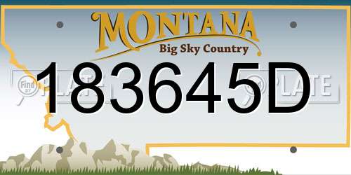 183645D Montana License Plate
