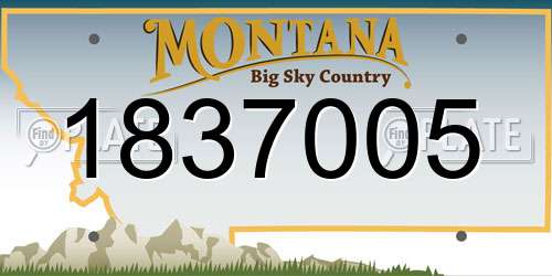 1837005 Montana License Plate