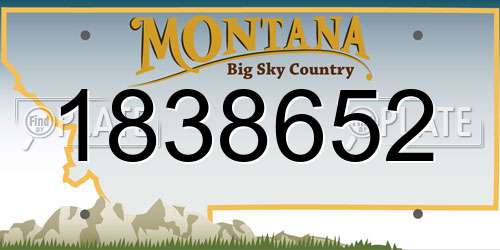 1838652 Montana License Plate