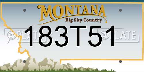 183T51 Montana License Plate
