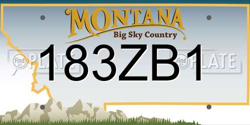 183ZB1 Montana License Plate