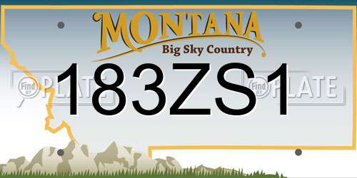 183ZS1 Montana License Plate