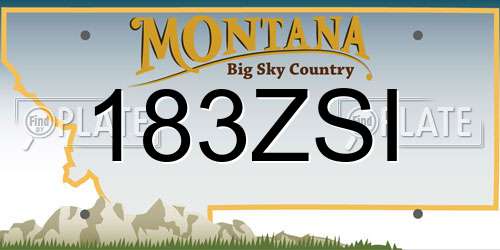 183ZSI Montana License Plate
