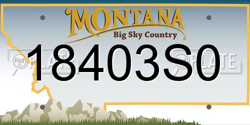 18403S0 Montana License Plate