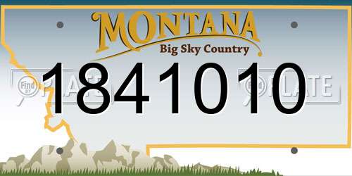 1841010 Montana License Plate