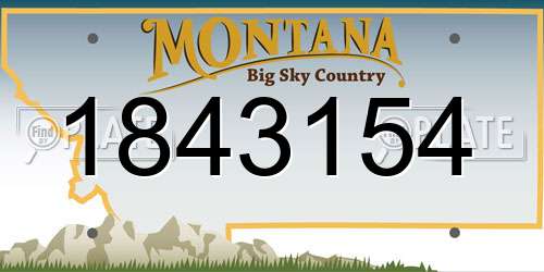 1843154 Montana License Plate