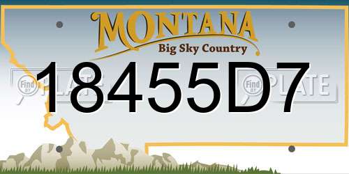 18455D7 Montana License Plate