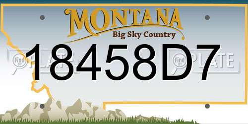 18458D7 Montana License Plate