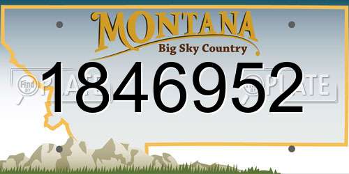 1846952 Montana License Plate