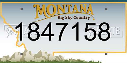 1847158 Montana License Plate