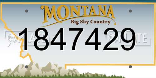 1847429 Montana License Plate
