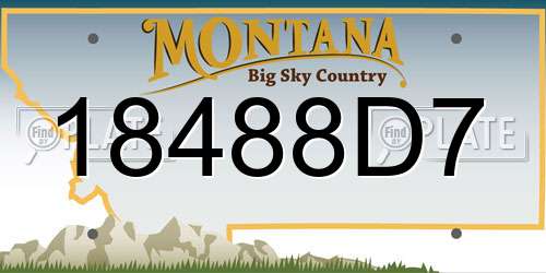 18488D7 Montana License Plate