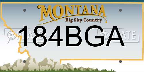 184BGA Montana License Plate