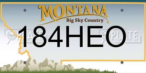184HEO Montana License Plate