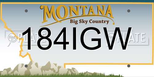 184IGW Montana License Plate